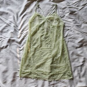 Neon green lace lingerie